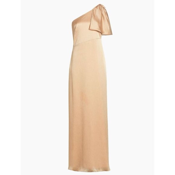 Sachin & Babi Chelsea Crinkle Satin One-Shoulder Gown 18W NWTs $185 Champagne - Picture 1 of 11
